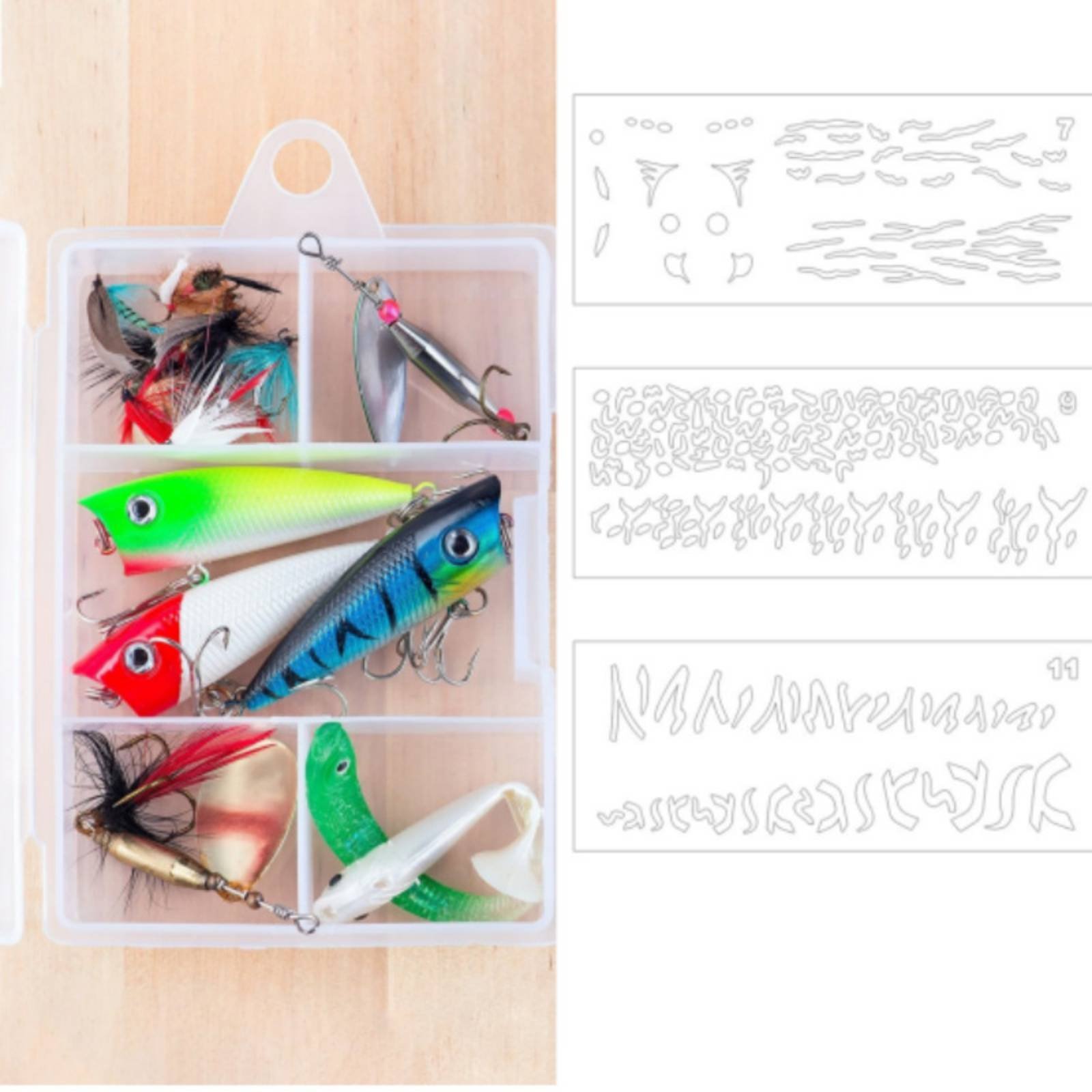 Lure Painting Template DIY Lur - Fishing Gear ulasan dan harga